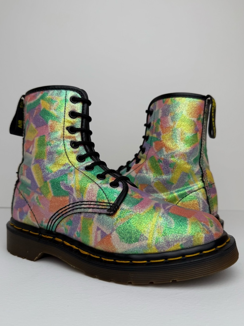 Vintage Dr. Martens 1460 Pastel Glitter 8 Eye MIE Boots UK 4